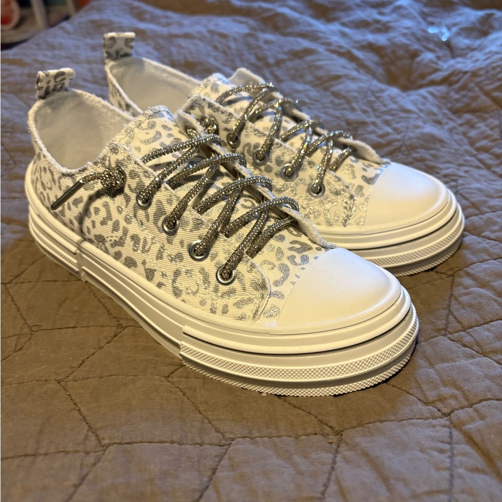 Very G Leopard Print Sneakers with Gray Laces